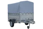 Pkw Anhänger 750 kg ungebremst Garden Trailer 201 KIPP mit zusätzlichen Bordwänden, Stützrad, Hochplane und Hochspriegel-Neu - Image 4