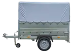 Pkw Anhänger 750 kg ungebremst Garden Trailer 201 KIPP mit zusätzlichen Bordwänden, Stützrad, Hochplane und Hochspriegel-Neu - Image 6