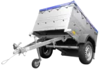 Pkw Anhänger Neu Garden Trailer 150 KIPP mit zusätzlichen Bordwänden, Stützrad und blauer Flachplane-Neu