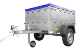 Pkw Anhänger Neu Garden Trailer 150 KIPP mit zusätzlichen Bordwänden, Stützrad und blauer Flachplane-Neu - Image 7