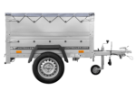 Pkw Anhänger Neu GARDEN TRAILER 150 KIPP mit zusätzlichen Bordwänden, Stützrad und grauer Flachplane - Image 3