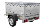 Pkw Anhänger Neu GARDEN TRAILER 150 KIPP mit zusätzlichen Bordwänden, Stützrad und grauer Flachplane - Image 7