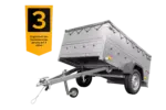 Pkw Anhänger kippbar 750 kg Garden Trailer 201 KIPP mit zusätzlichen Bordwänden, Stützrad und grauer Flachplane-Neu - Image 3
