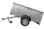 Pkw Anhänger kippbar 750 kg GARDEN TRAILER 201 KIPP mit zusätzlichen Bordwänden, Stützrad und grauer Flachplane - Image 6