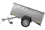 Pkw Anhänger kippbar 750 kg Garden Trailer 201 KIPP mit zusätzlichen Bordwänden, Stützrad und grauer Flachplane-Neu - Image 5