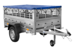 Pkw Planenanhänger GARDEN TRAILER 200 KIPP mit Laubgitteraufsatz, Stützrad, Flachplane und Planenträger - Image 4