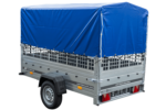 Planenanhänger 230×125 Garden Trailer 230 KIPP mit Laubgitteraufsatz, blauer Hochplane, Hochspriegel und Stützrad - Image 7