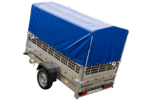 Planenanhänger 230×125 Garden Trailer 230 KIPP mit Laubgitteraufsatz, blauer Hochplane, Hochspriegel und Stützrad - Image 4