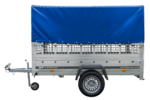 Planenanhänger 230×125 Garden Trailer 230 KIPP mit Laubgitteraufsatz, blauer Hochplane, Hochspriegel und Stützrad - Image 5