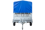 Planenanhänger 230×125 Garden Trailer 230 KIPP mit Laubgitteraufsatz, blauer Hochplane, Hochspriegel und Stützrad - Image 2
