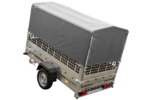 Planenanhänger 230×125 Garden Trailer 230 KIPP mit Laubgitteraufsatz, grauer Hochplane, Hochspriegel und Stützrad - Image 4