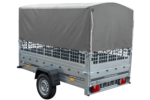 Planenanhänger 230×125 Garden Trailer 230 KIPP mit Laubgitteraufsatz, grauer Hochplane, Hochspriegel und Stützrad - Image 5