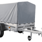 Tieflader Pkw Anhänger Garden Trailer 200 KIPP 200×106 cm 750 kg [mit Hochspriegel, Hochplane und Stützrad]