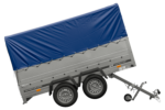 UNITRAILER GARDEN TRAILER 264/2 KIPP Doppelachsanhänger mit Stützrad, zusätzlichen Bordwänden, Spriegel und hoher Plane - Image 3