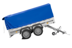 Zweiachsanhänger 264×150 UNITRAILER GARDEN 265/2 KIPP mit H-800 Rahmen und blauer Plane - Image 4