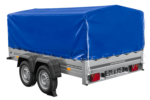 Zweiachsanhänger 264×150 UNITRAILER GARDEN 265/2 KIPP mit H-800 Rahmen und blauer Plane - Image 3