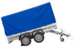 Zweiachsanhänger 264×150 UNITRAILER GARDEN 265/2 KIPP mit Rahmen H-1100 und blauer Plane - Image 3