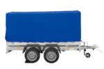 Zweiachsanhänger 264×150 UNITRAILER GARDEN 265/2 KIPP mit Rahmen H-1100 und blauer Plane - Image 6