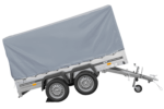 Zweiachsanhänger 264×150 UNITRAILER GARDEN 265/2 KIPP mit Rahmen H-1100 und grauer Plane - Image 3